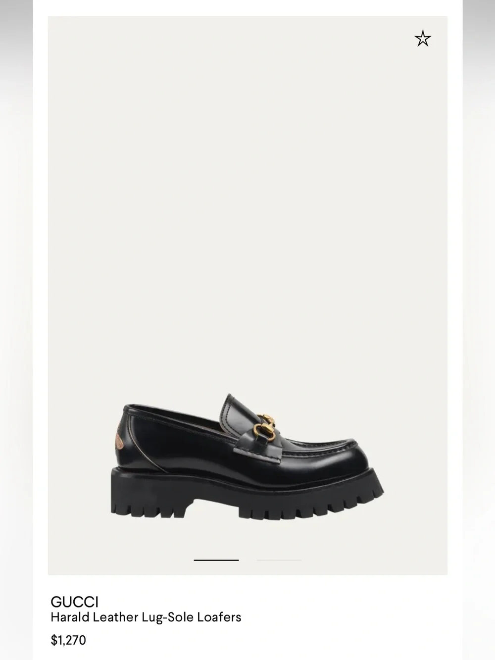 Gucci Black Leather Horsebit Lug Sole Loafers with Gold Hardware - Picture 6 of 6